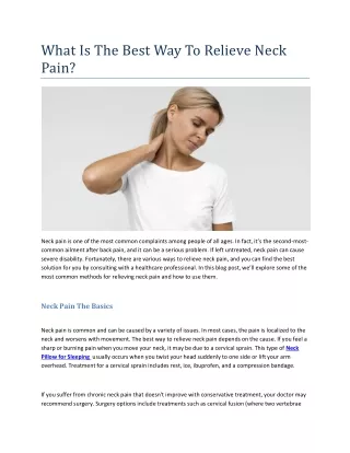 what is the best way to relieve neck pain