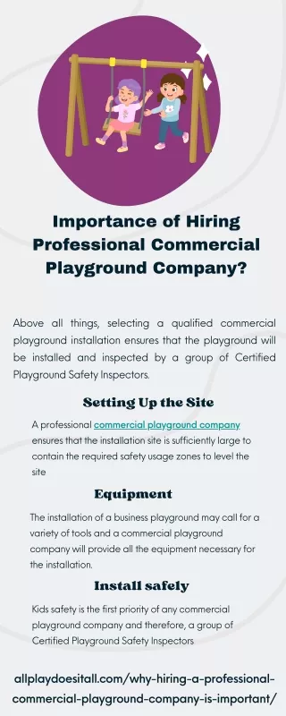 Importance of Hiring Professional Commercial Playground Company