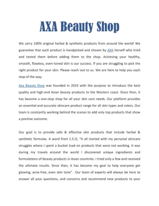 Axa beauty Shop