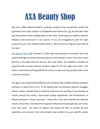 Axa beauty Shop