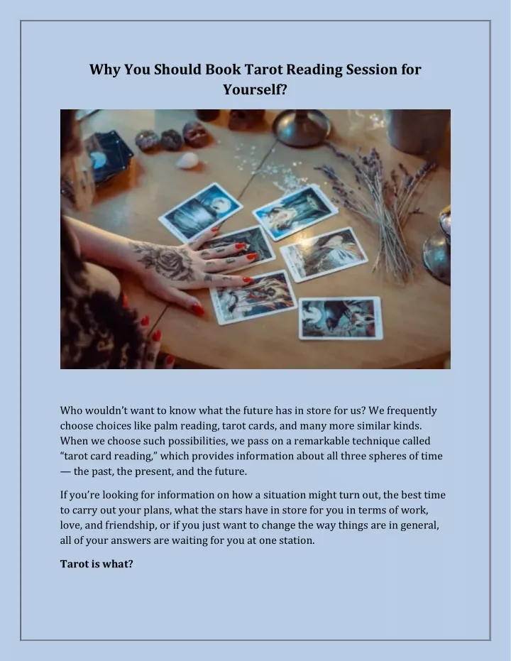 why you should book tarot reading session