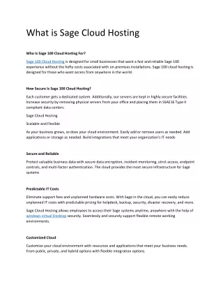 what is sage cloud hosting