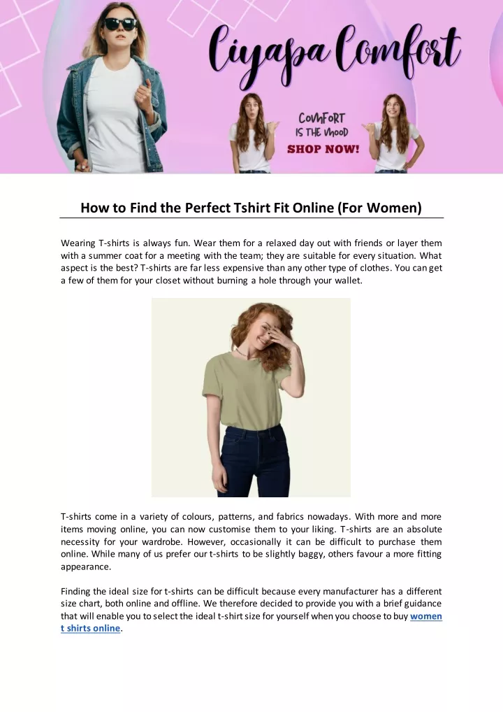 how to find the perfect tshirt fit online