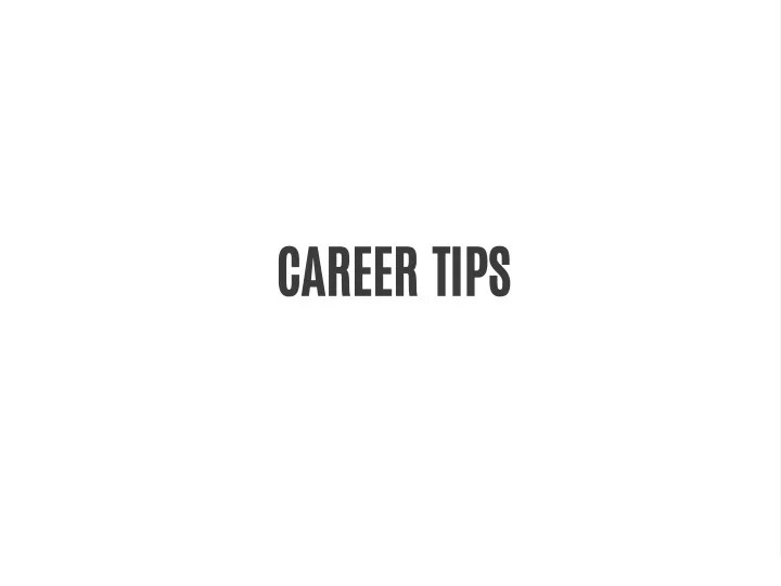 career tips