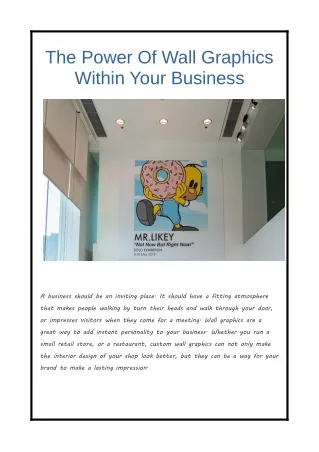 The Power Of Wall Graphics Within Your Business