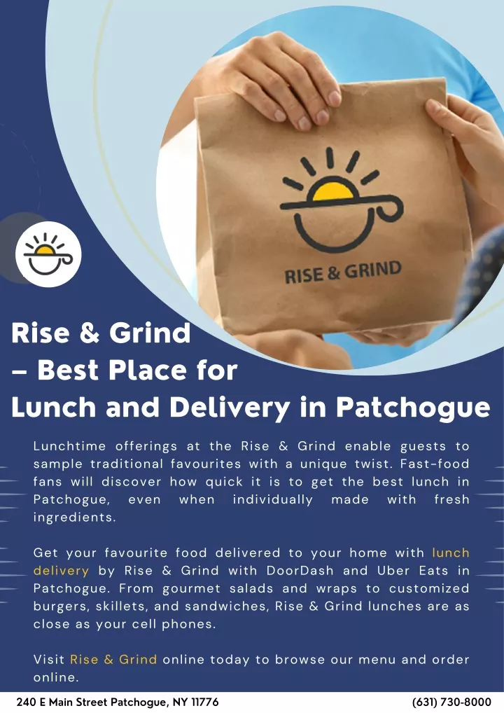 rise grind best place for lunch and delivery