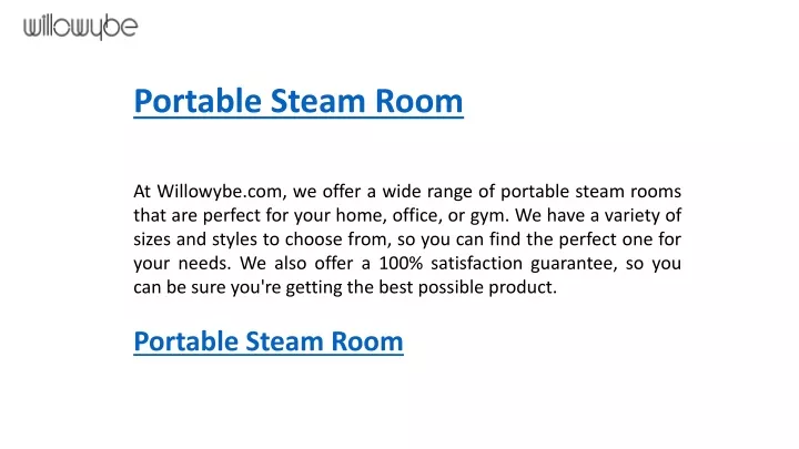 portable steam room