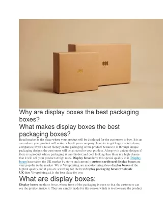 why are display boxes the best packaging boxes