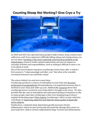 counting sheep not working give cryo a try