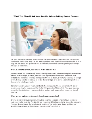 What You Should Ask Your Dentist When Getting Dental Crowns