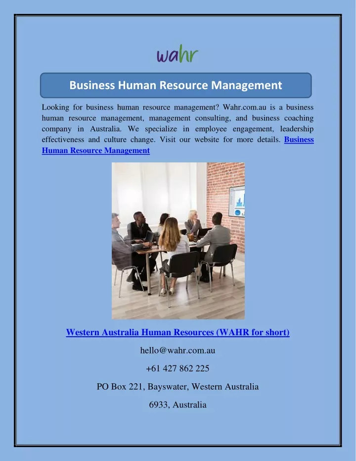 business human resource management