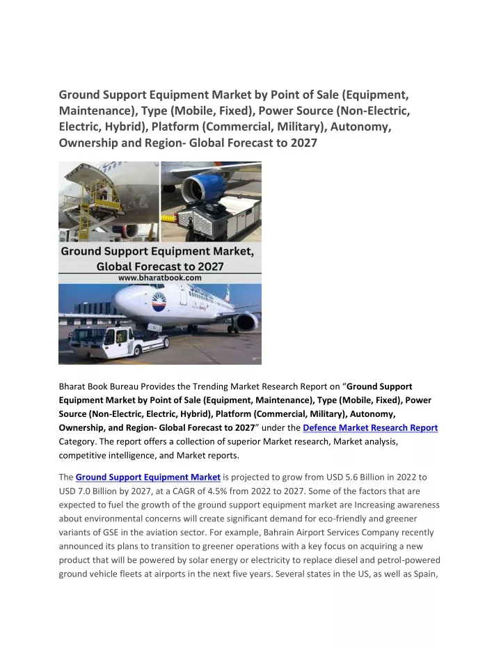 ground support equipment market by point of sale