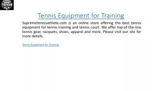 Tennis Equipment for Training  Supremetennisathlete.com