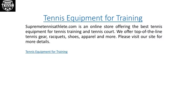 tennis equipment for training