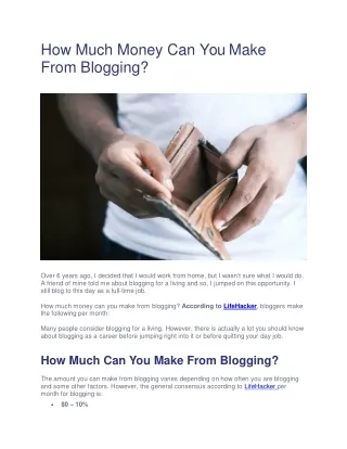 How Much Money Can You Make From Blogging