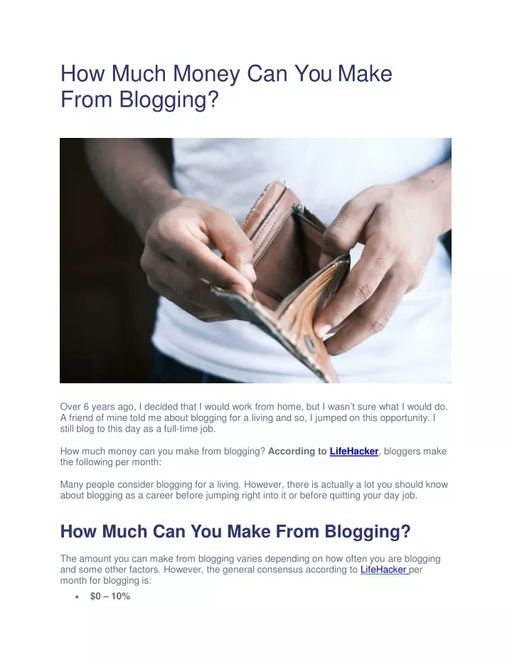 how much money can you make from blogging