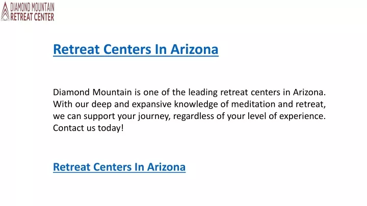retreat centers in arizona