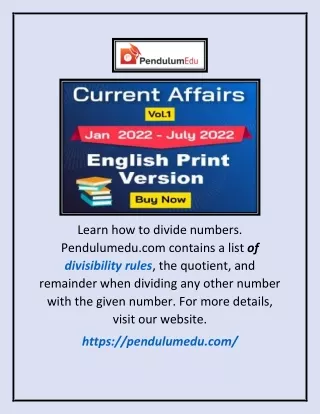 Divisibility Rules | Pendulumedu.com