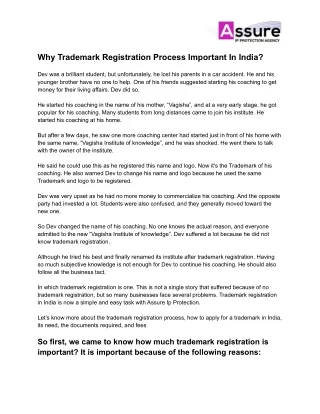 Why Trademark Registration Process Important in India?