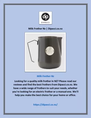 Milk Frother Nz | Dipacci.co.nz