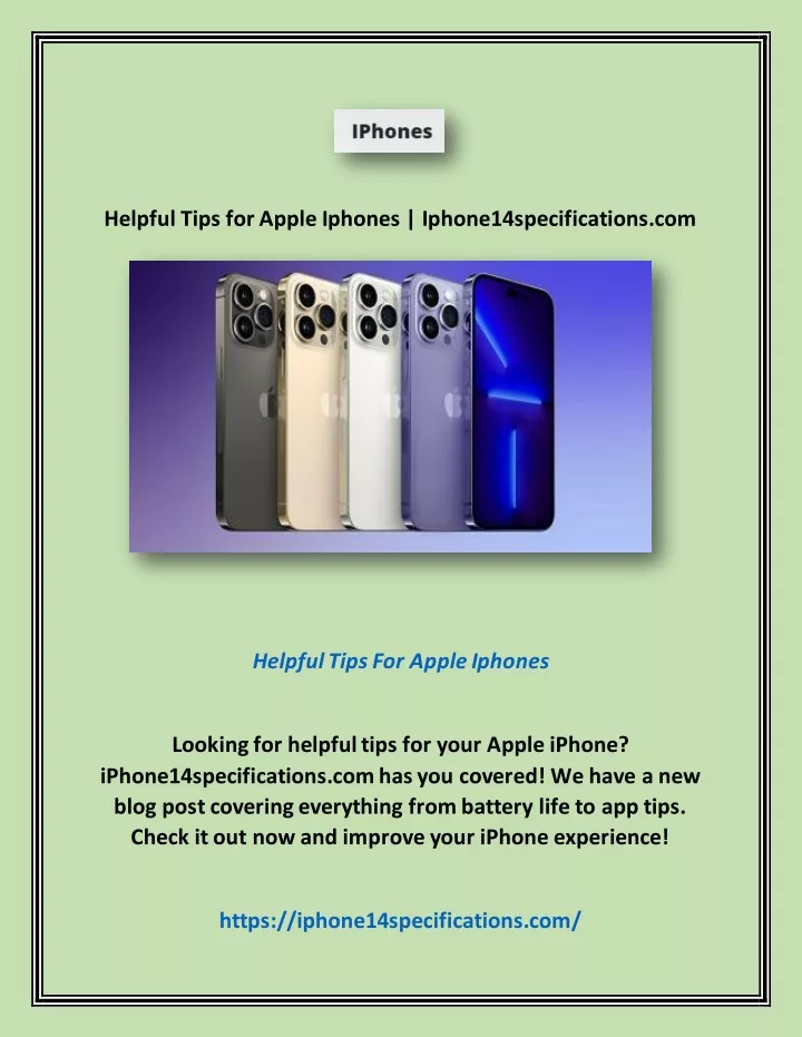 helpful tips for apple iphones