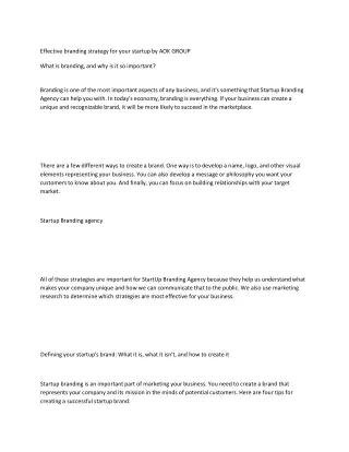 effective branding strategy for your startup
