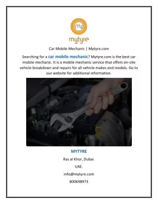 car mobile mechanic mytyre com