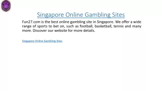 singapore online gambling sites