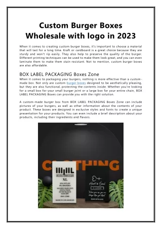 custom burger boxes wholesale with logo in 2023