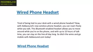 wired phone headset