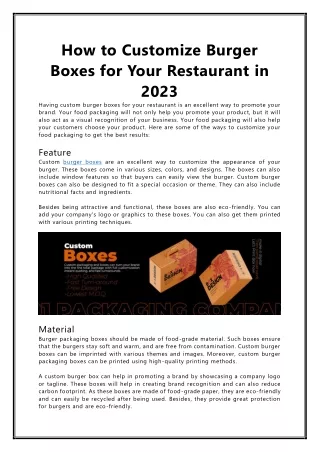 how to customize burger boxes for your restaurant