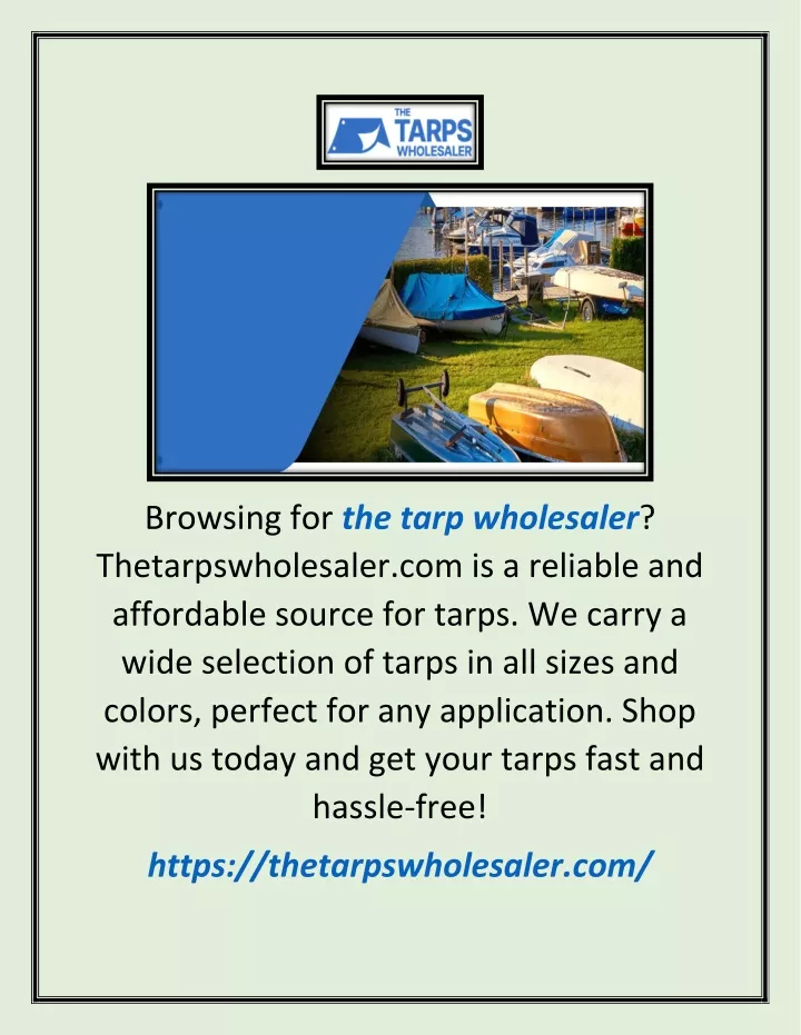 browsing for the tarp wholesaler
