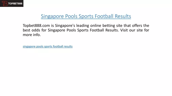 singapore pools sports football results