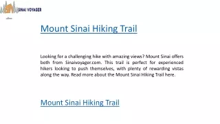 Mount Sinai Hiking Trail  Sinaivoyager.com