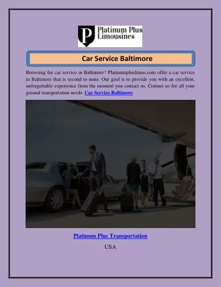 Car Service Baltimore  Platinumpluslimos