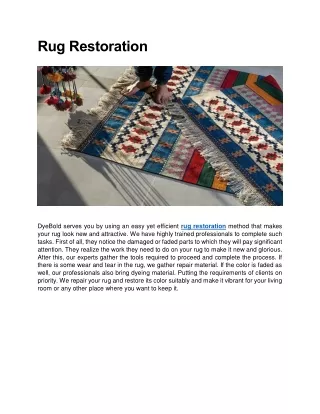 Rug Restoration