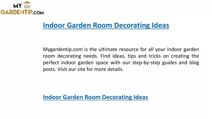 indoor garden room decorating ideas