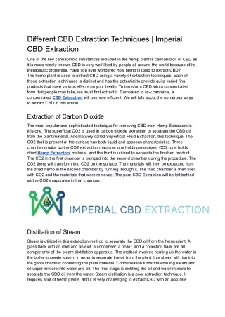 different cbd extraction techniques imperial