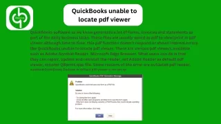QUICKBOOKS UNABLE TO LOCATE PDF VIEWER