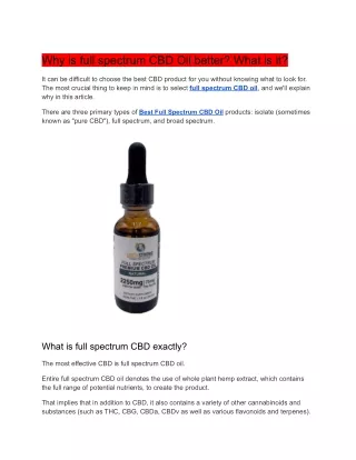 What is full spectrum CBD and why is it better