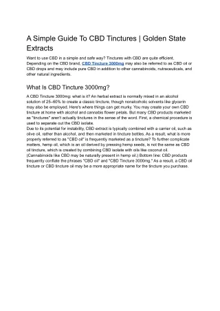 a simple guide to cbd tinctures golden state
