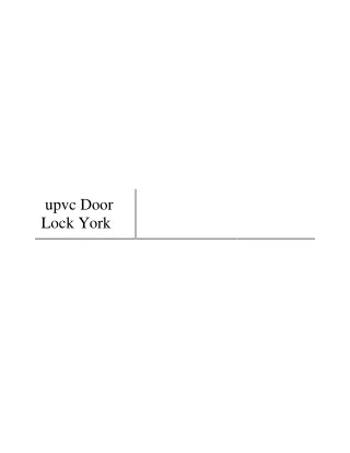 upvc Door Lock York importance