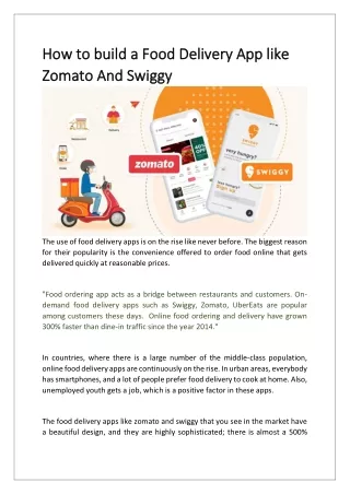 how to build a food delivery app like