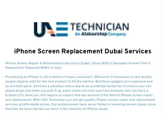 iPhone Screen Replacement Dubai Services