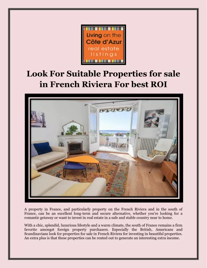 look for suitable properties for sale in french