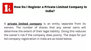 How Do I Register a Private Limited Company In India