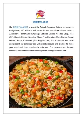 oriental zest our oriental zest