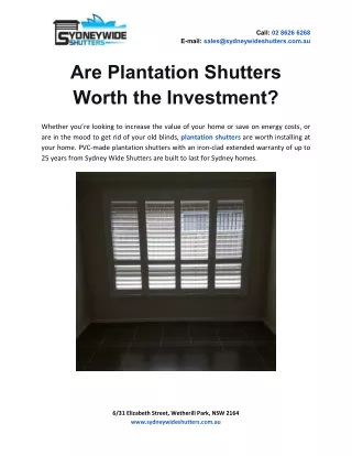 Are Plantation Shutters Worth the Investment?