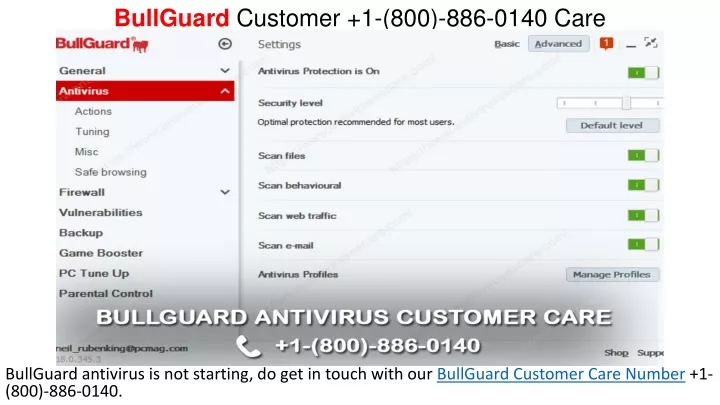 bullguard customer 1 800 886 0140 care