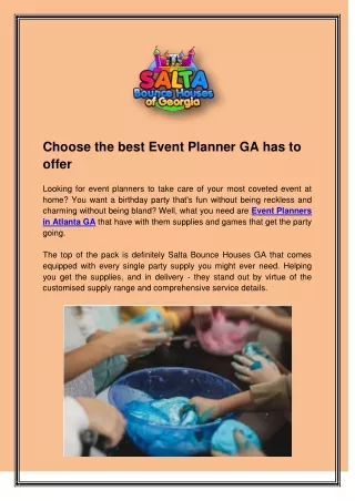 Choose the best Event Planner GA has to offer